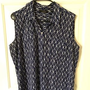 Navy blue button up blouse